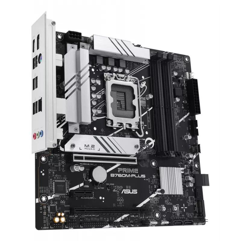 Mātesplate ASUS PRIME B760M-PLUS — Intel B760, LGA 1700, micro‑ATX, DDR5, 4 DIMM, 192GB, 2.5Gb LAN, 2x M.2