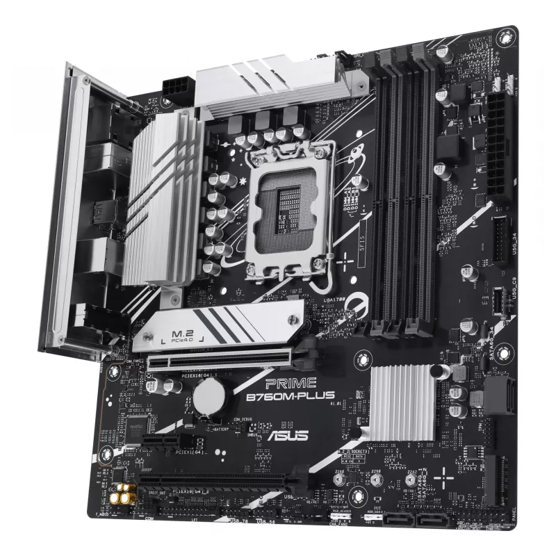 Mātesplate ASUS PRIME B760M-PLUS — Intel B760, LGA 1700, micro‑ATX, DDR5, 4 DIMM, 192GB, 2.5Gb LAN, 2x M.2