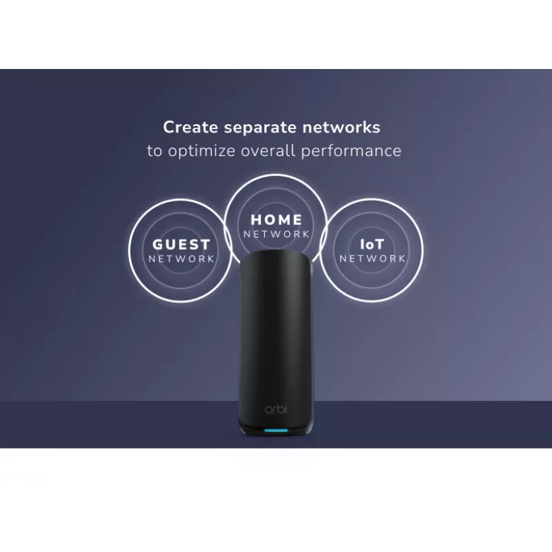 NETGEAR Orbi 870 Tri-band (2.4 GHz / 5 GHz / 6 GHz) Wi-Fi 7 (802.11be) Melns 4 Iekšējā