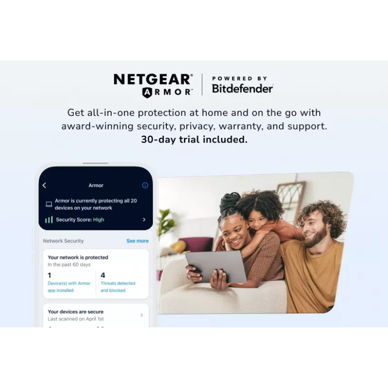 NETGEAR Orbi 870 Tri-band (2.4 GHz / 5 GHz / 6 GHz) Wi-Fi 7 (802.11be) Melns 4 Iekšējā