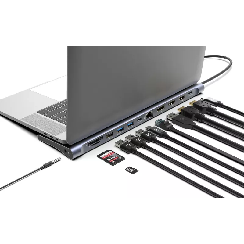 Dokstacija/Hubs Manhattan USB-C 10 porti 4K 60Hz Power Delivery