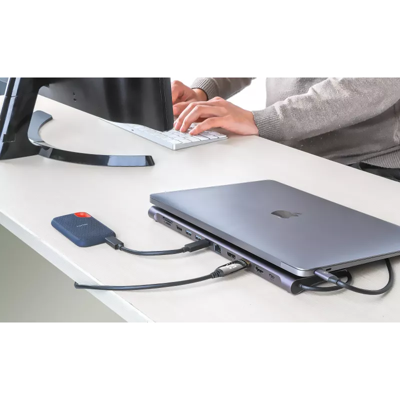 Dokstacija/Hubs Manhattan USB-C 10 porti 4K 60Hz Power Delivery