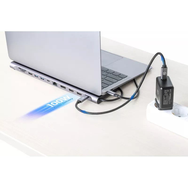 Dokstacija/Hubs Manhattan USB-C 10 porti 4K 60Hz Power Delivery