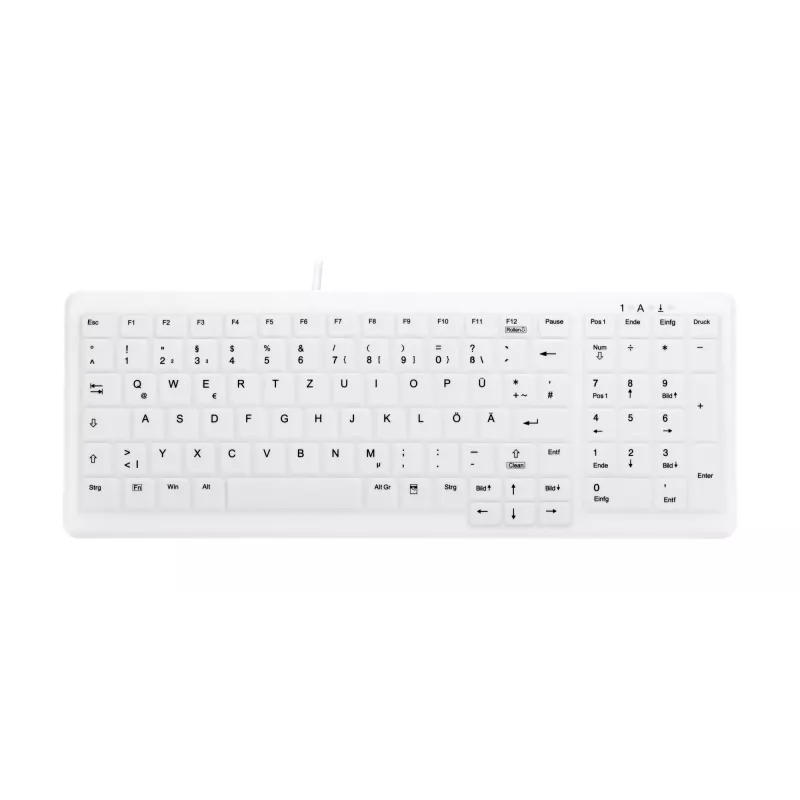 Contour Design Active Key Contour ClassicClean medicīniskā tastatūra ar noņemamu pārsegu, kompakta, vadu, balta, DE C7000
