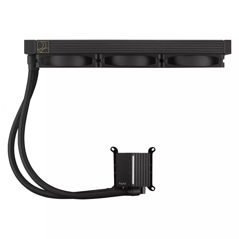 Šķidruma dzesēšanas komplekts ASUS ProArt LC 360 Melns — 3x120 mm ventilatori 800–2200 RPM, radiators 360 mm, vara pamatne, 40 cm caurules