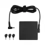 Barošanas adapteris ASUS U90W-01 (ADP-90LE B) 90W, 100–240V ieeja, pasīva dzesēšana, 75×75 mm, 0,16 m kabelis, melns