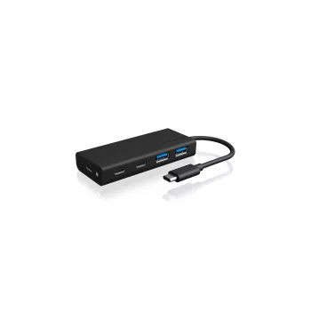 ICY BOX IB-HUB1426-CPD USB 3.2 Gen 1 (3.1 Gen 1) Type-C 5000 Mbit/s Melns