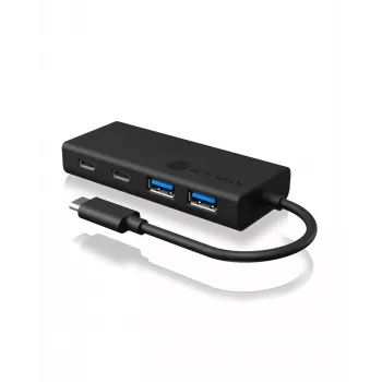 ICY BOX IB-HUB1426-CPD USB 3.2 Gen 1 (3.1 Gen 1) Type-C 5000 Mbit/s Melns