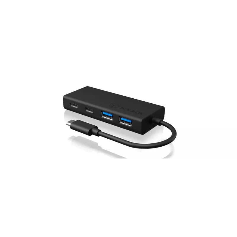ICY BOX IB-HUB1426-CPD USB 3.2 Gen 1 (3.1 Gen 1) Type-C 5000 Mbit/s Melns