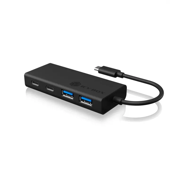 ICY BOX IB-HUB1426-CPD USB 3.2 Gen 1 (3.1 Gen 1) Type-C 5000 Mbit/s Melns