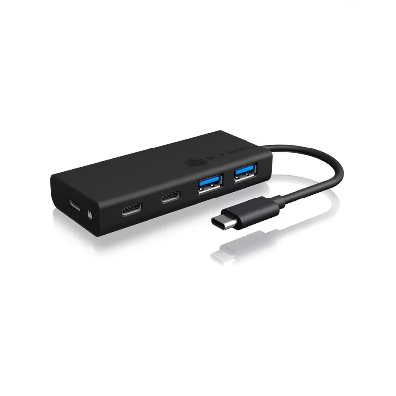 ICY BOX IB-HUB1426-CPD USB 3.2 Gen 1 (3.1 Gen 1) Type-C 5000 Mbit/s Melns