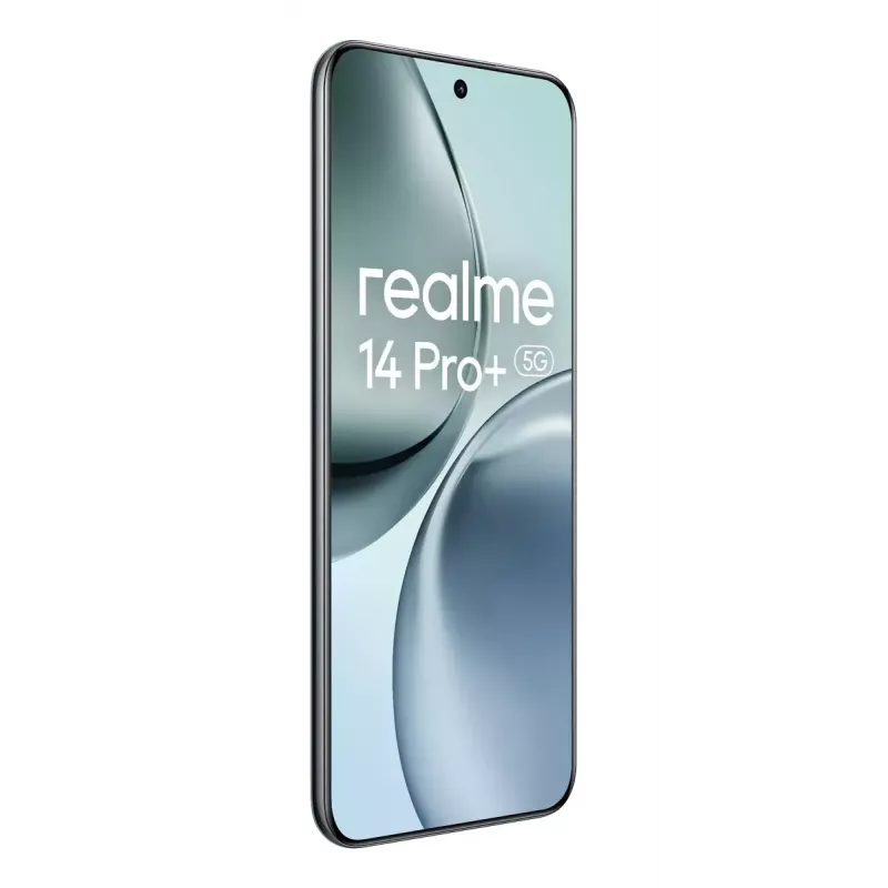 Viedtālrunis REALME 14 Pro+ 5G 6,83 collu OLED 512 GB, 12 GB RAM, 6000 mAh, zamšādas pelēkā