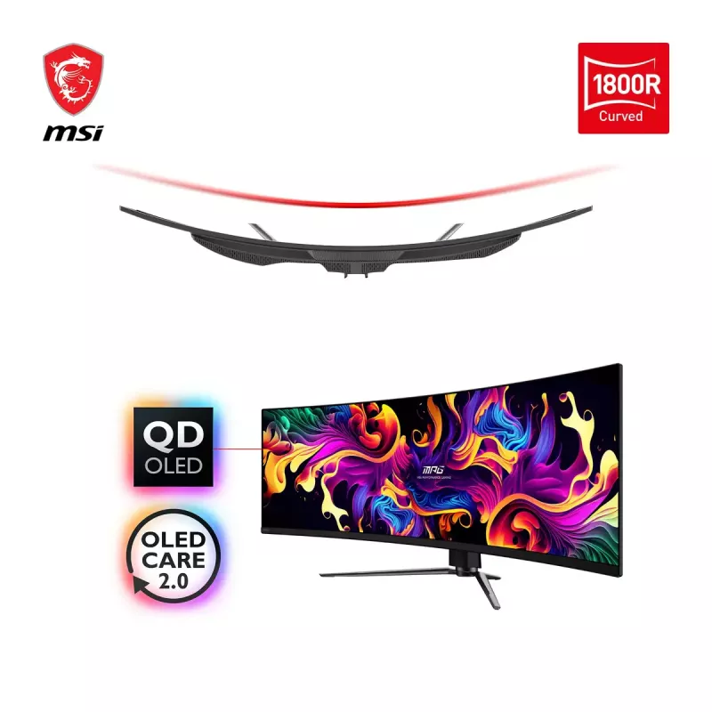 MSI MPG 491CQPDE QD-OLED datora monitors 124.5 cm (49 collas) 5120 x 1440 pikseļi DQHD Melns