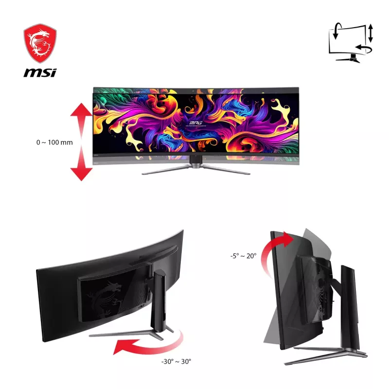 MSI MPG 491CQPDE QD-OLED datora monitors 124.5 cm (49 collas) 5120 x 1440 pikseļi DQHD Melns