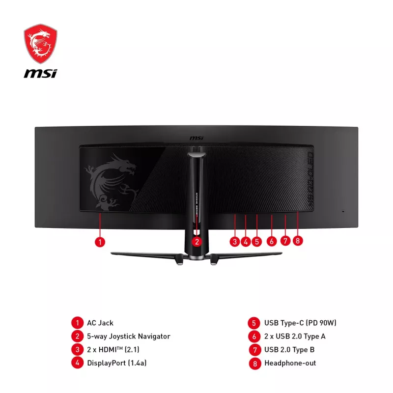 MSI MPG 491CQPDE QD-OLED datora monitors 124.5 cm (49 collas) 5120 x 1440 pikseļi DQHD Melns
