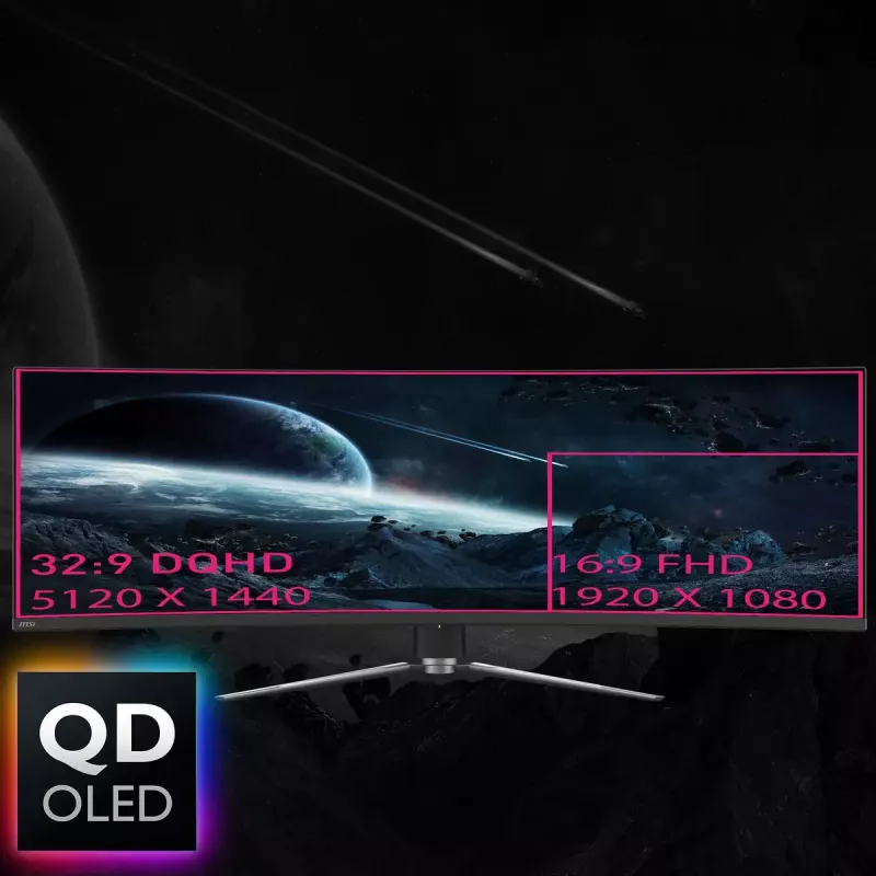 MSI MPG 491CQPDE QD-OLED datora monitors 124.5 cm (49 collas) 5120 x 1440 pikseļi DQHD Melns