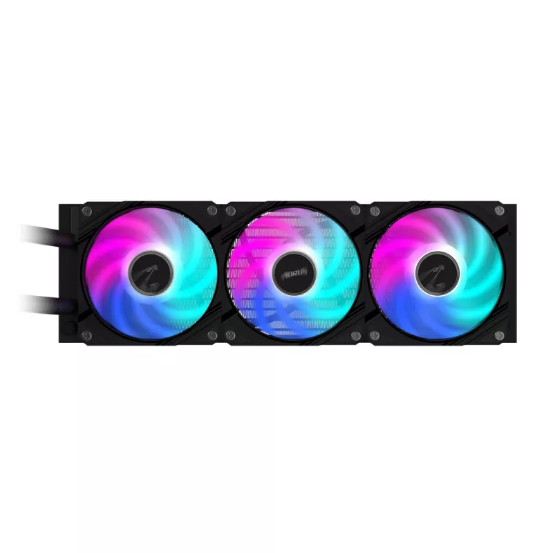 GIGABYTE AORUS WATERFORCE II 360 AIO šķidruma CPU dzesētājs - 3x120mm ARGB ventilatori, iebīdāms bloķēšanas mehānisms, DAISY-CHAIN, saderīgs ar Intel LGA 1851 un AMD AM5