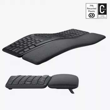 LOGITECH Ergo K860 - Bezvadu sadalītā tastatūra Graphite Qwerty US/starptautiskā