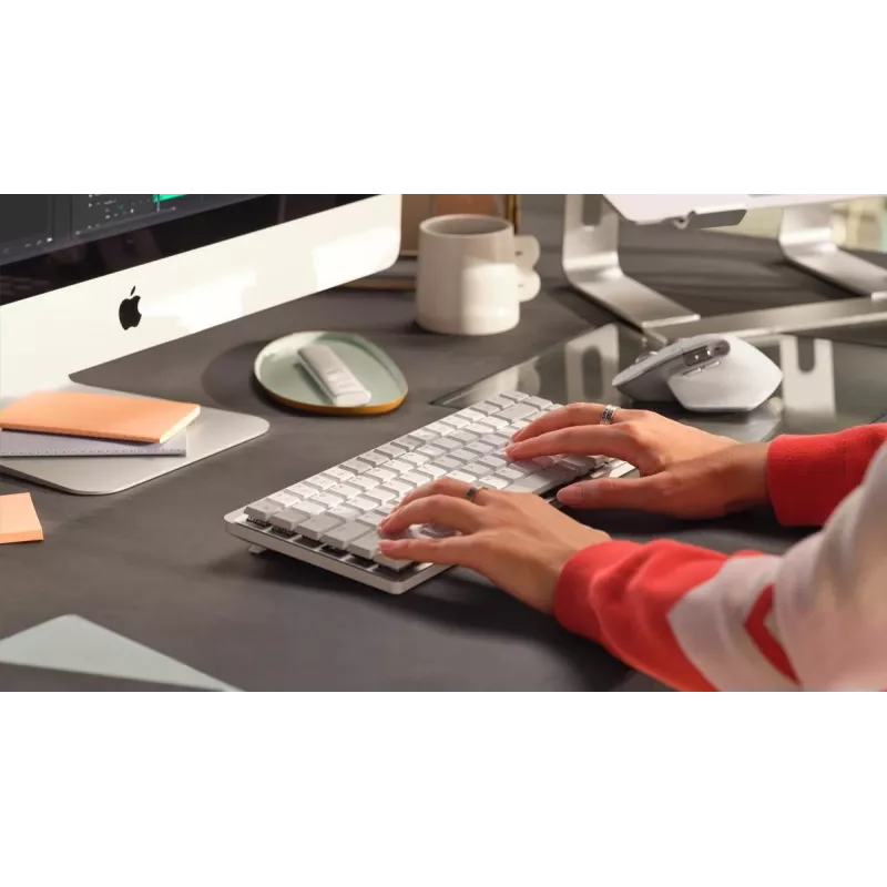 LOGITECH MX Mechanical Mini for Mac minimālistiska bezvadu apgaismota veiktspējas tastatūra gaiši pelēkā krāsā - US Inte - Qwerty