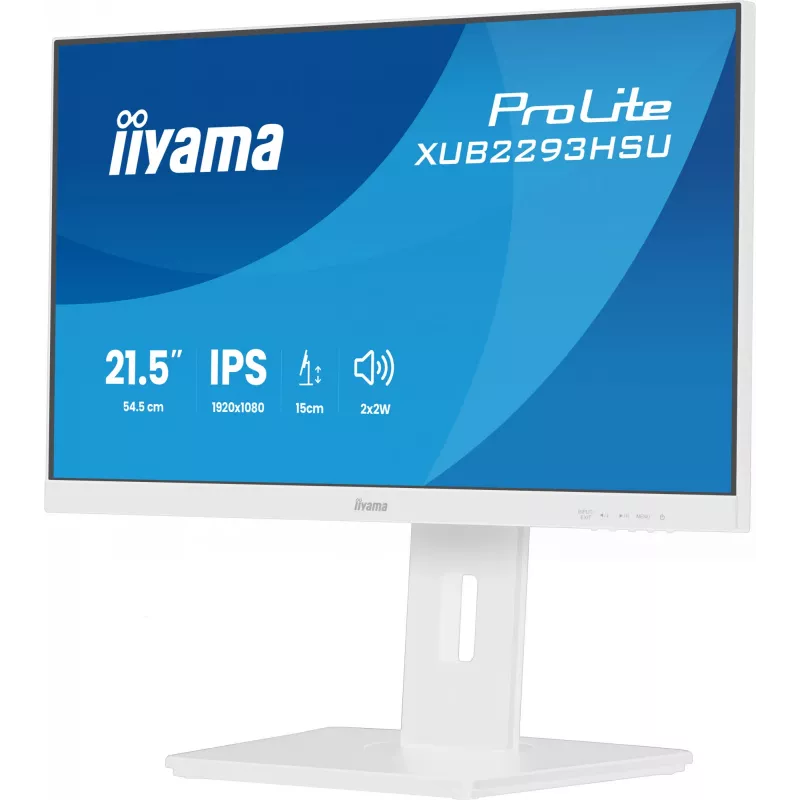 iiyama ProLite XUB2293HSU-W7 datora monitors 54.6 cm (21.5 colli) 1920 x 1080 pikseļi Full HD LED Balts