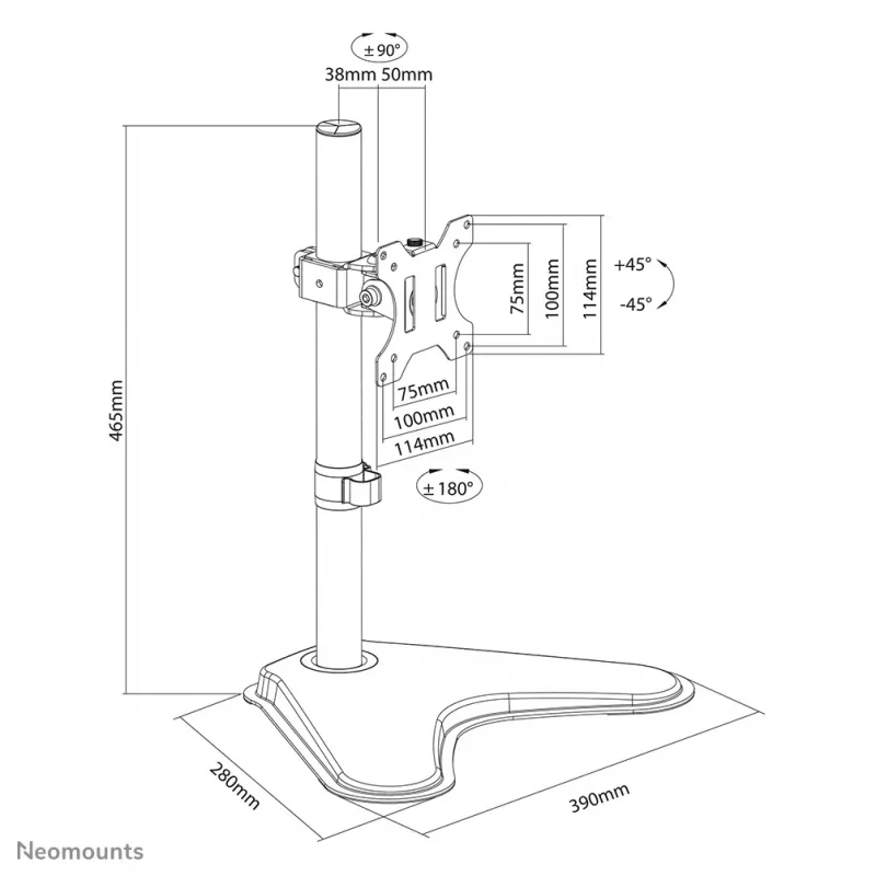 Neomounts monitora galda statīvs FPMA-D550SBLACK Brīvi stāvošs 8 kg 13-32 collas