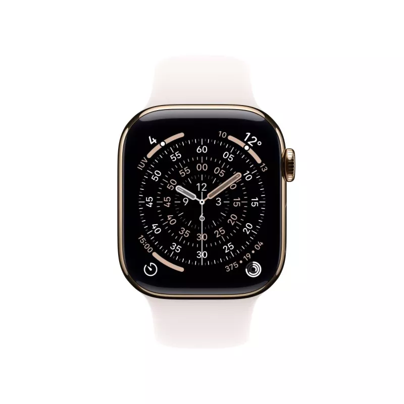 APPLE Watch Series 11 GPS + Cellular 46mm Zelta titāna korpuss ar gaiši rozā sporta siksniņu S/M