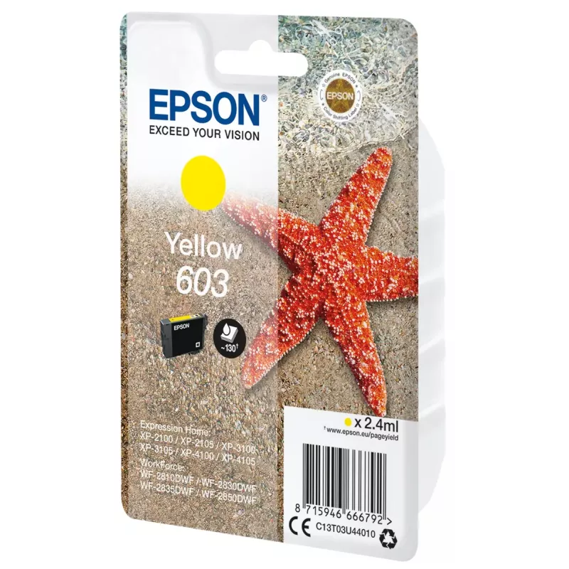 Epson C13T03U44020 tintes kasetne 1 gab. Oriģināla standarta ietilpība dzeltena
