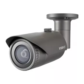 Hanwha QNO-7012R IP cilindriskā kamera, 4 MP, ārtelpu, PoE, IR, IP66, IK10, pelēka