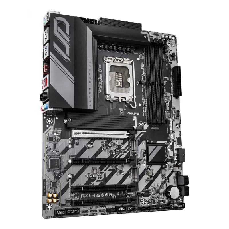 GIGABYTE Z890 UD WIFI6E mātesplate - atbalsta Intel Core Ultra (2. sērijas) procesorus, 12+1+2 fāžu VRM, līdz 8800MHz DDR5 (OC), 1xPCIe 5.0 + 2xPCIe 4.0, Wi-Fi 6E, 2.5GbE LAN, USB 4