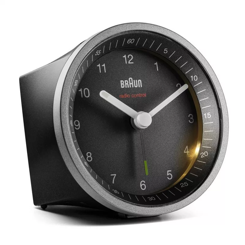 Braun BC07SB-DCF Kvarca modinātājpulkstenis melns, sudrabots