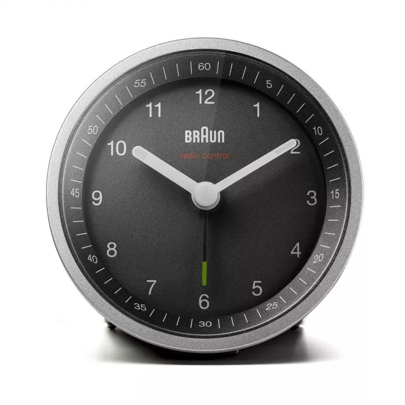 Braun BC07SB-DCF Kvarca modinātājpulkstenis melns, sudrabots