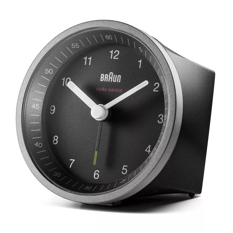 Braun BC07SB-DCF Kvarca modinātājpulkstenis melns, sudrabots