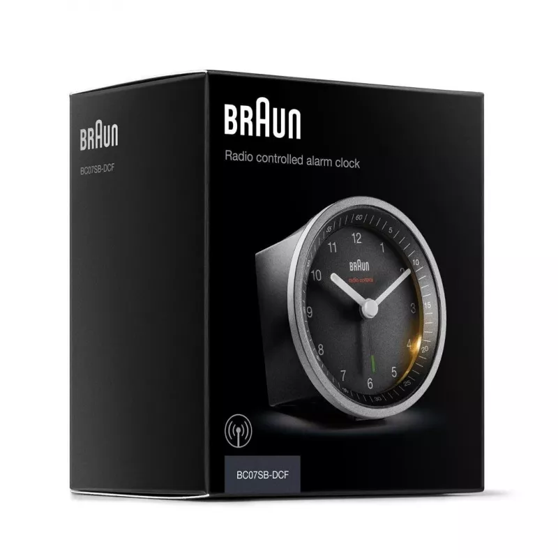 Braun BC07SB-DCF Kvarca modinātājpulkstenis melns, sudrabots