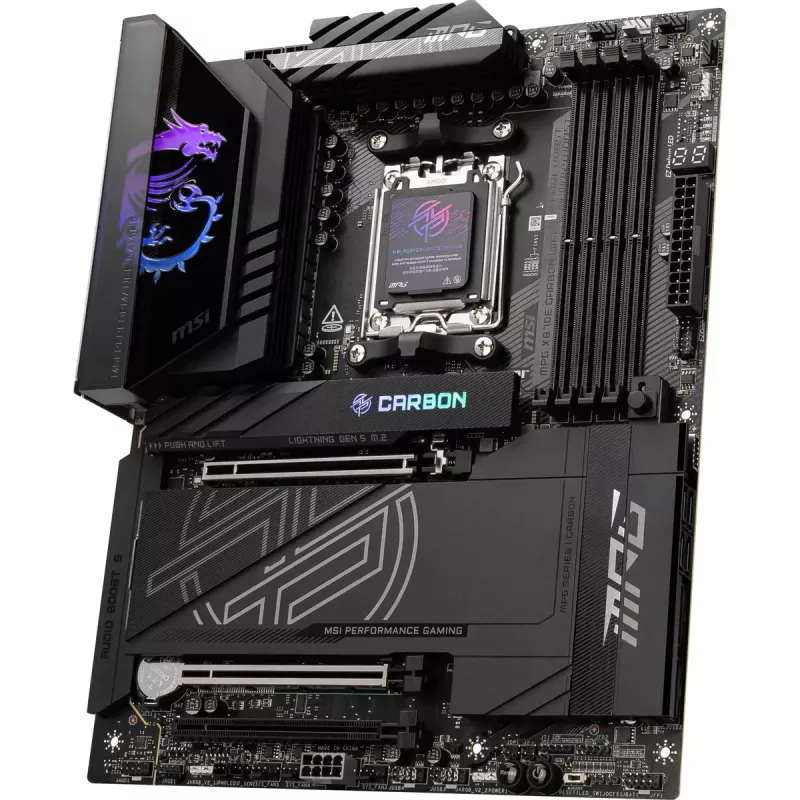 Mātesplate MSI MPG X870E CARBON WIFI — AMD X870E, Socket AM5, ATX, DDR5 līdz 256 GB, Wi‑Fi 7