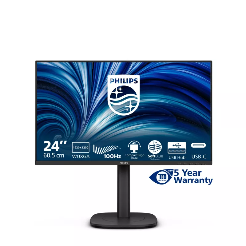 Philips 3000 sērijas 24B2N3200D/00 datora monitors 61,2 cm (24,1 collas) 1920 x 1200 pikseļi WUXGA LCD Melns