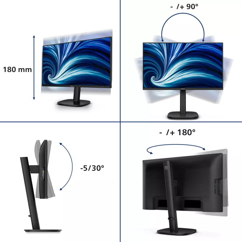 Philips 3000 sērijas 24B2N3200D/00 datora monitors 61,2 cm (24,1 collas) 1920 x 1200 pikseļi WUXGA LCD Melns