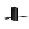 Uzlādes komplekts Microsoft Xbox One Play & Charge Kit — uzlādējams vadu baterijas bloks ar USB Type-C, melns, matēta apdare
