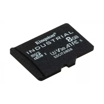 Kingston Technology 8GB microSDHC Industrial C10 A1 pSLC Card viena paka w/o Adapter