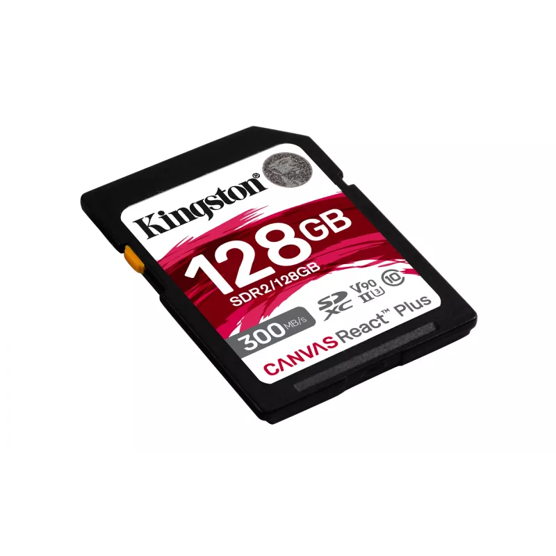 Kingston Technology 128 GB Canvas React Plus SDXC UHS-II 300R/260W U3 V90 Full HD/4K/8K