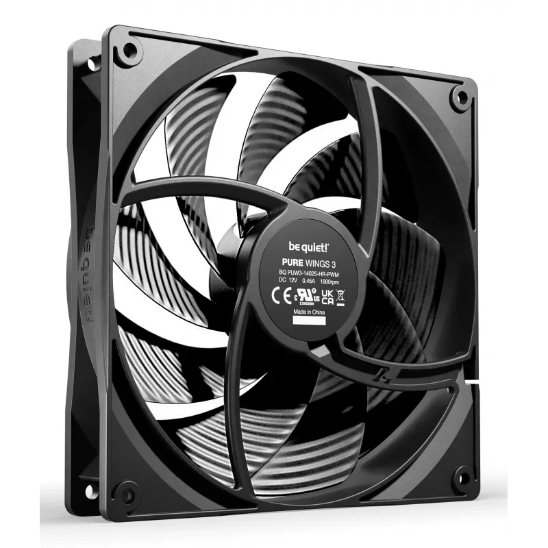be quiet Pure Wings 3 140mm | PWM high-speed Triple Pack Computer case Fan 14 cm Melns 3 gab.