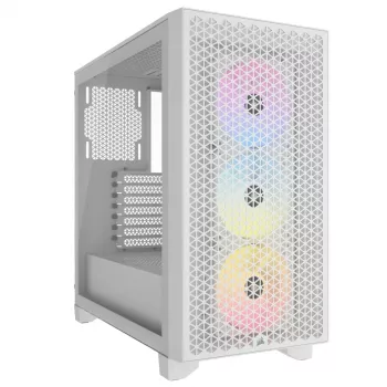 CORSAIR vidēja izmēra datora korpuss - 3000d RGB Airflow - Balts