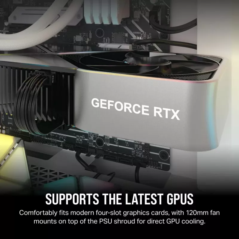 CORSAIR vidēja izmēra datora korpuss - 3000d RGB Airflow - Balts