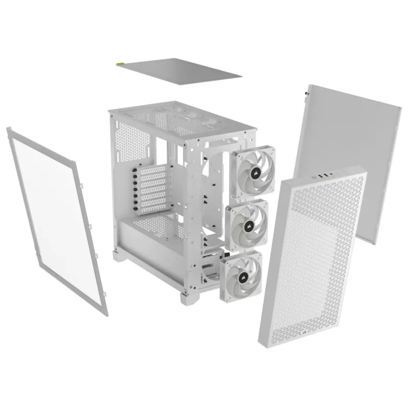 CORSAIR vidēja izmēra datora korpuss - 3000d RGB Airflow - Balts