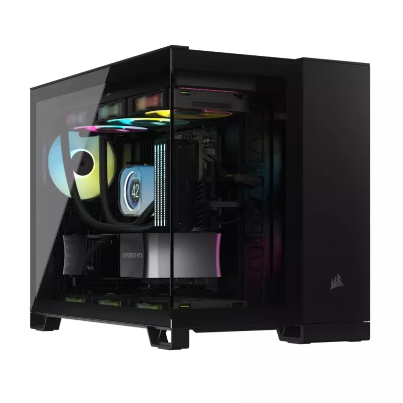 CORSAIR datora korpuss - iCUE LINK 2500X RGB Micro ATX divkameru melns