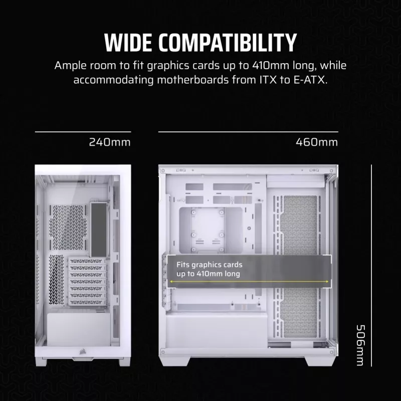 CORSAIR PC korpuss - 3500x Midi tornis - balts