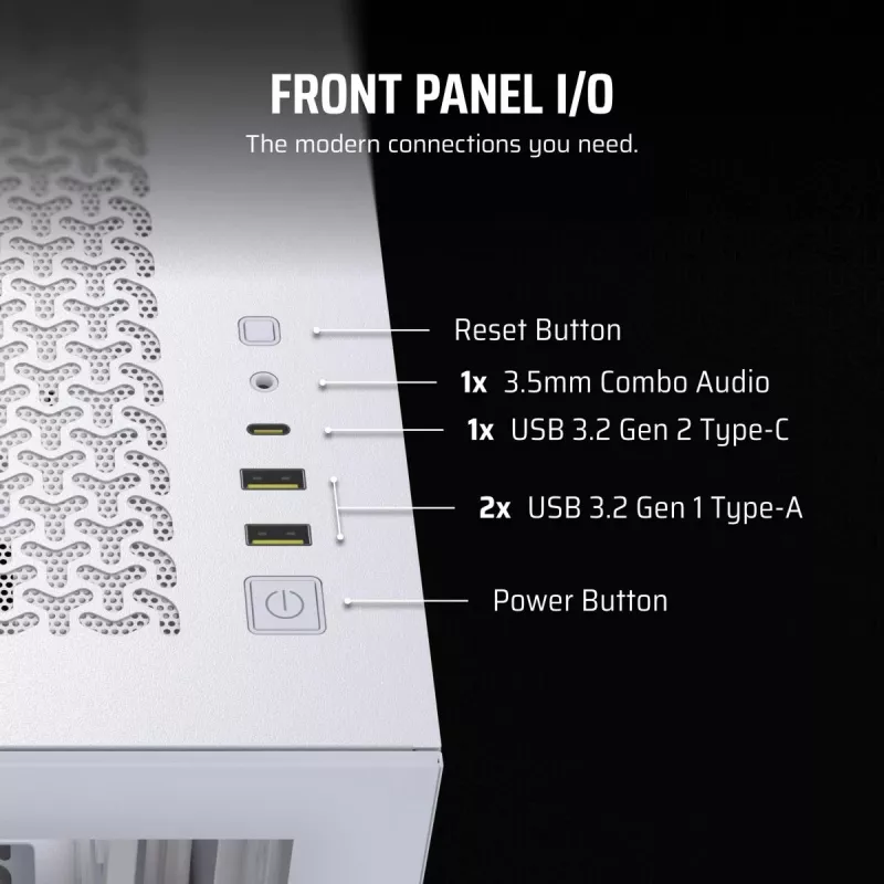 CORSAIR PC korpuss - 3500x Midi tornis - balts