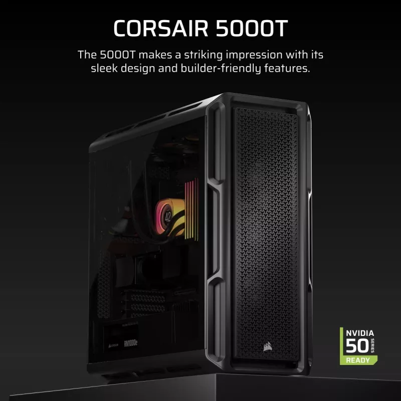 CORSAIR datora korpuss - 5000T vidējais tornis ar augstu veiktspēju