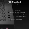 PC Midi Tower korpuss CORSAIR 3500X RS-R ARGB — Melns, rūdīts stikls, atbalsta ATX/EATX/Micro-ITX, 3x120 mm priekšējie ventilatori