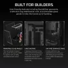 PC Midi Tower korpuss CORSAIR 3500X RS-R ARGB — Melns, rūdīts stikls, atbalsta ATX/EATX/Micro-ITX, 3x120 mm priekšējie ventilatori