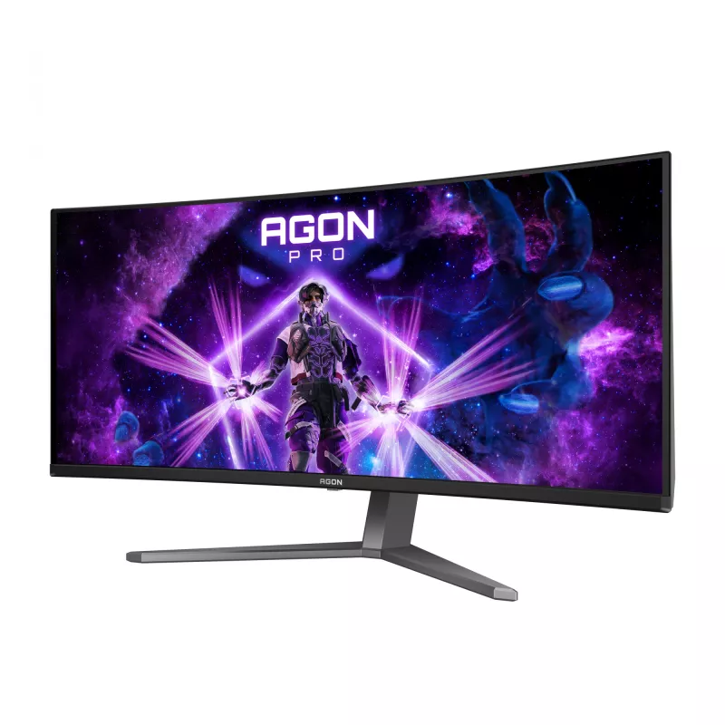 AOC AGON PRO AG346UCD datora monitors 86,4 cm (34 colli) 3440 x 1440 pikseļi Wide Quad HD QD-OLED Melns, Pelēks
